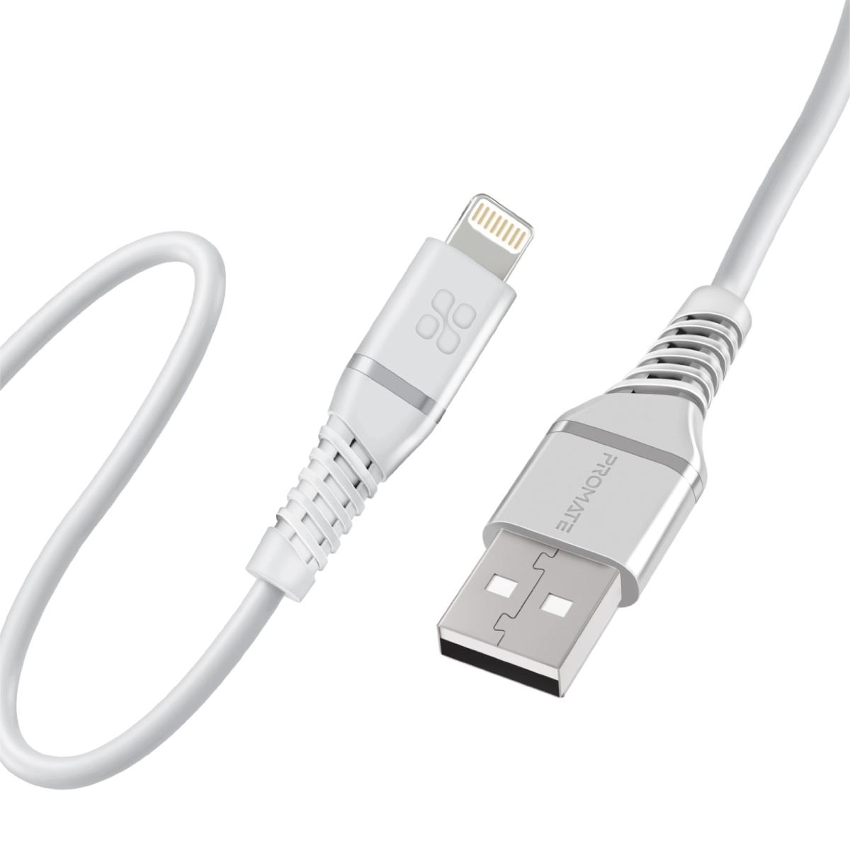 Promate PowerLine-Ai120 USB-A to Lightning Cable,Apple MFi Certified 120cm Super-Fast