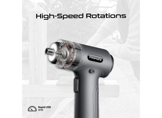 Promate ProTools-31G, Wireless Electric Screwdriver Kit with LED Fill Light