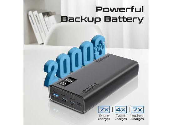 Promate Bolt-20PD, Power Bank 20000mAh, Ultra-Slim Portable Charger, 20W