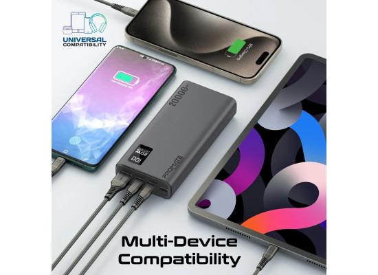Promate Bolt-20PD, Power Bank 20000mAh, Ultra-Slim Portable Charger, 20W