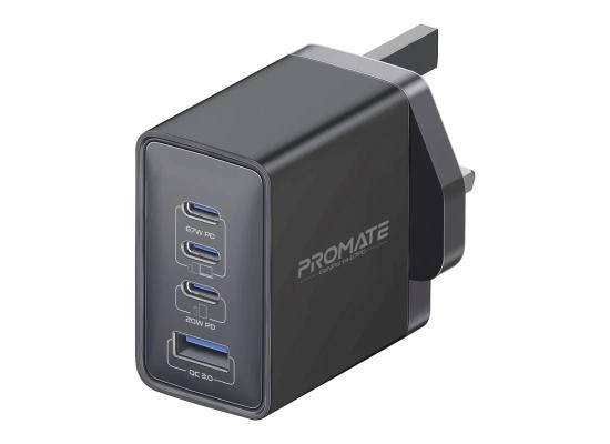 Promate GaNport4-67W, Power Delivery GaNFast Charger with Quick Charge 3.0
