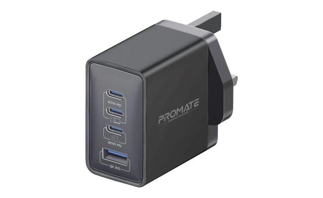 Promate GaNport4-67W, Power Delivery GaNFast Charger with Quick Charge 3.0