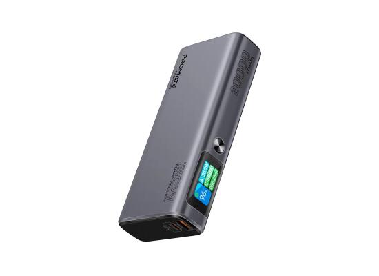 Promate Titan-130,Multi-Port Power Delivery Power Bank with TFT LCD Screen,130W