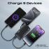 Promate PowerPack-10C Ultra-compact-Fast Charging Power Bank with AC Charger & Built-In USB-C Cable