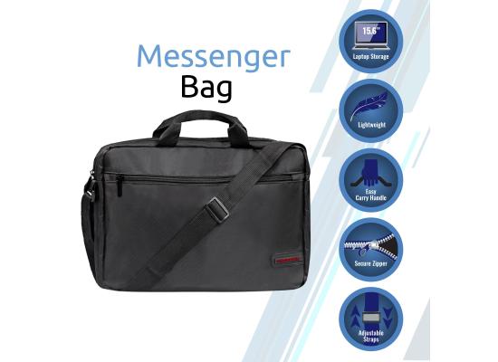 Promate Gear-MB15.6 inch Laptop Messenger Bag, Lightweight with Adjustable Strap