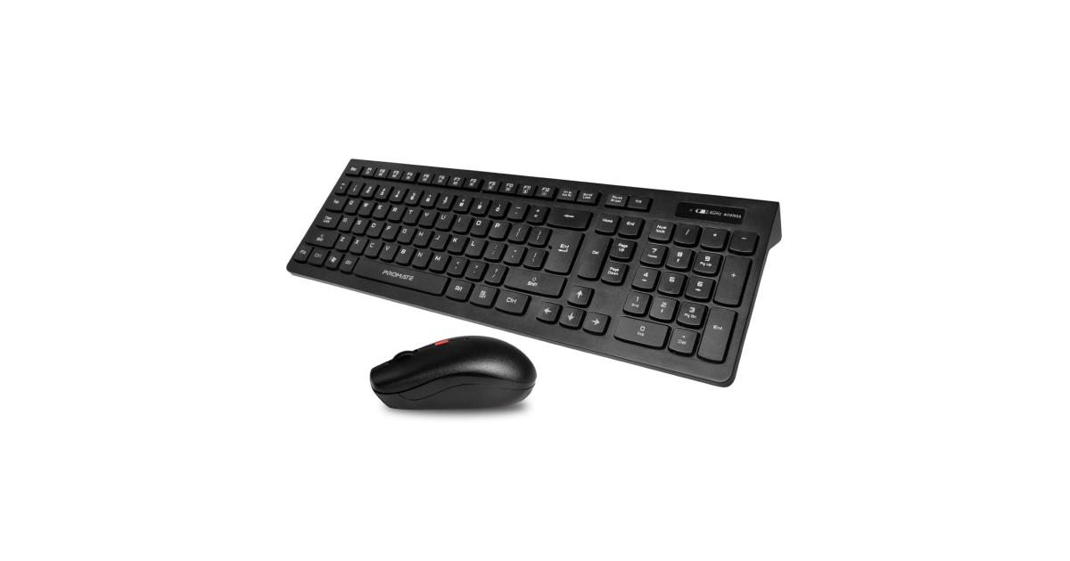 Promate Procombo-12 Sleek Profile Full Size Wireless Keyboard & Mouse –