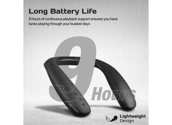 Promate Hook Dynamic Stereo Wearable Neckband Wireless Speaker with 360-Degree Sound, 9H Playtime
