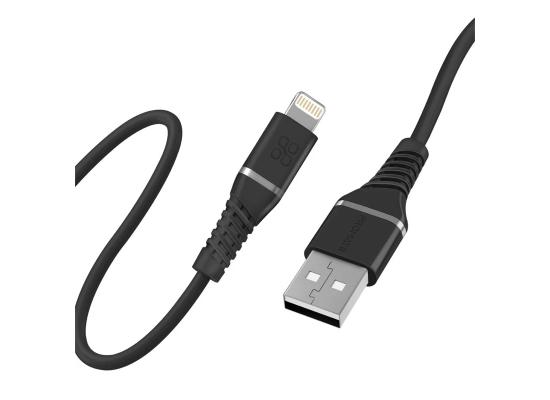 Promate PowerLine-Ai120 USB-A to Lightning Cable,Apple MFi Certified 120cm Super-Fast - Black