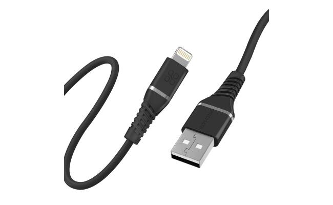 Promate PowerLine-Ai120 USB-A to Lightning Cable,Apple MFi Certified 120cm Super-Fast - Black