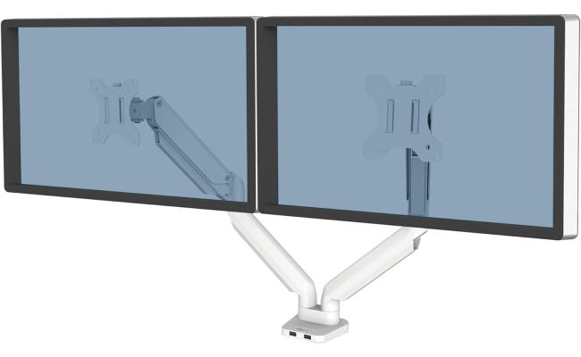 Fellowes Platinum Series Adjustable Dual Monitor Arm - White