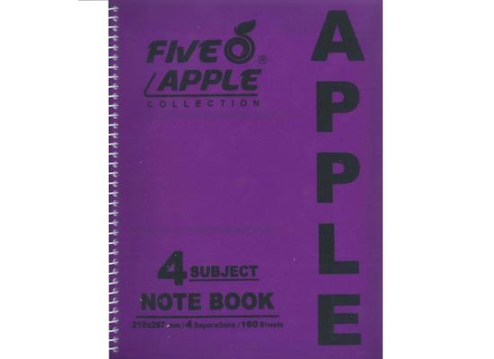 Five Apple Note Book A4 4 Subjects