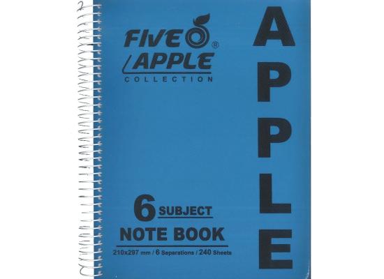 Five Apple Note Book A4 6 Subjects