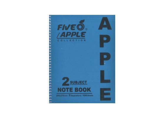 Five Apple Note Book A5 2 Subject