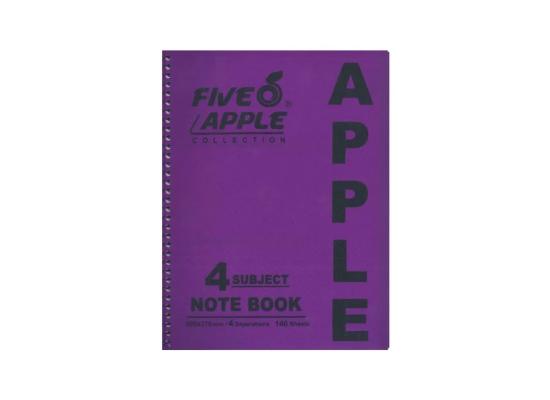 Five Apple Note Book A5 4 Subject