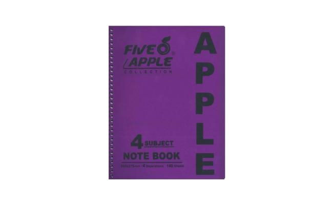 Five Apple Note Book A5 4 Subject