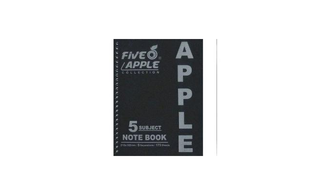 Five Apple Note Book A5 5 Subject