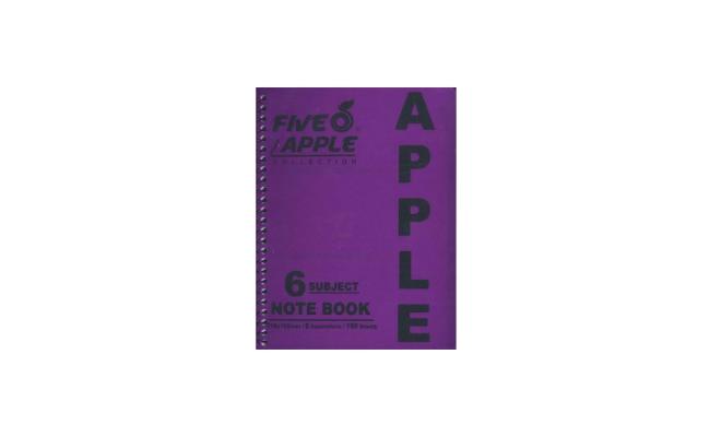 Five Apple Note Book A5 6 Subject