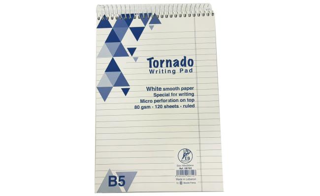 Tornado Writing Pad B5 White Smooth Paper 120 Sheets