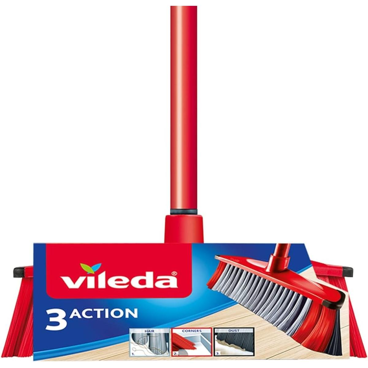 Vileda 3 Action Broom with Stick