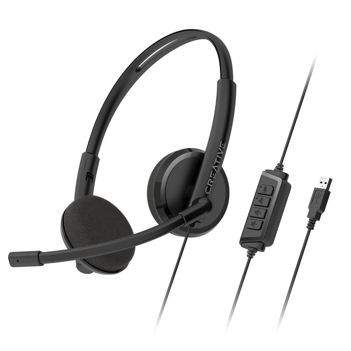 Creative HS-220 USB Headset with Noise-cancelling Mic and Inline Remote