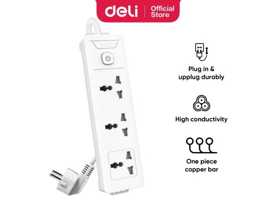 Deli ET401 Power Strip - 3 inputs, 3M