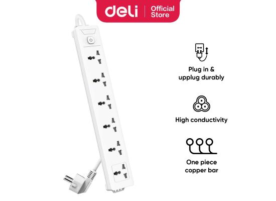 Deli ET405 Power Strip - 6 inputs, 2M