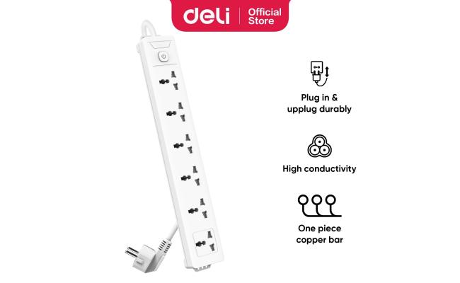 Deli T406 Power Strip - 6 inputs - 3M