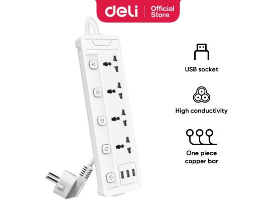 Deli ET411 Power Strip - 4 inputs - 2M