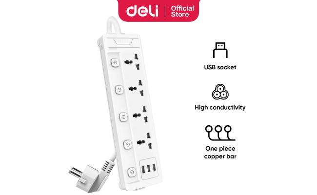 Deli ET411 Power Strip - 4 inputs - 2M