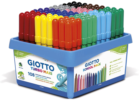 GIOTTO Turbo Maxi Color School Box, Pack of 108