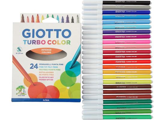 GIOTTO Turbo Color Felt Tip Fibre Pens 2.8mm, Pack of 24