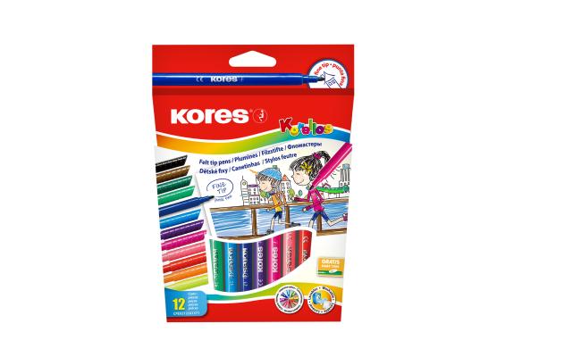 Kores Fine Tip Pens Pack of 12