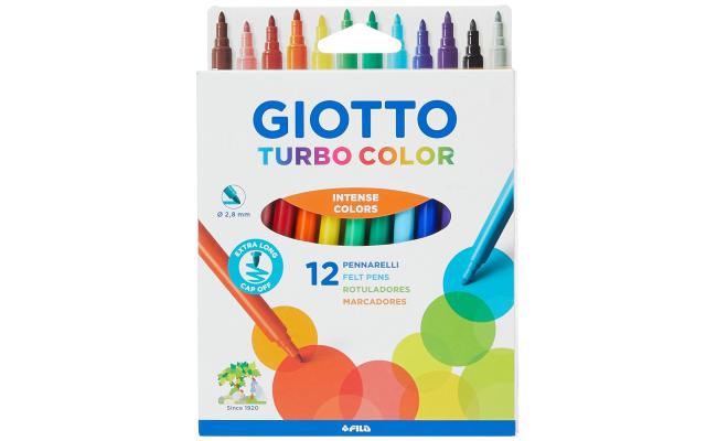 GIOTTO Turbo Color Felt Tip Fibre Pens 2.8mm, Pack of 12