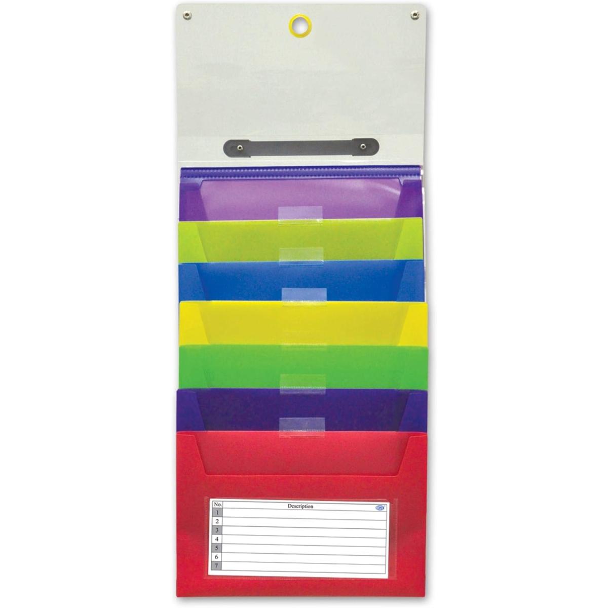 Sliding File With 7 Pockets, Clear Strip Cover