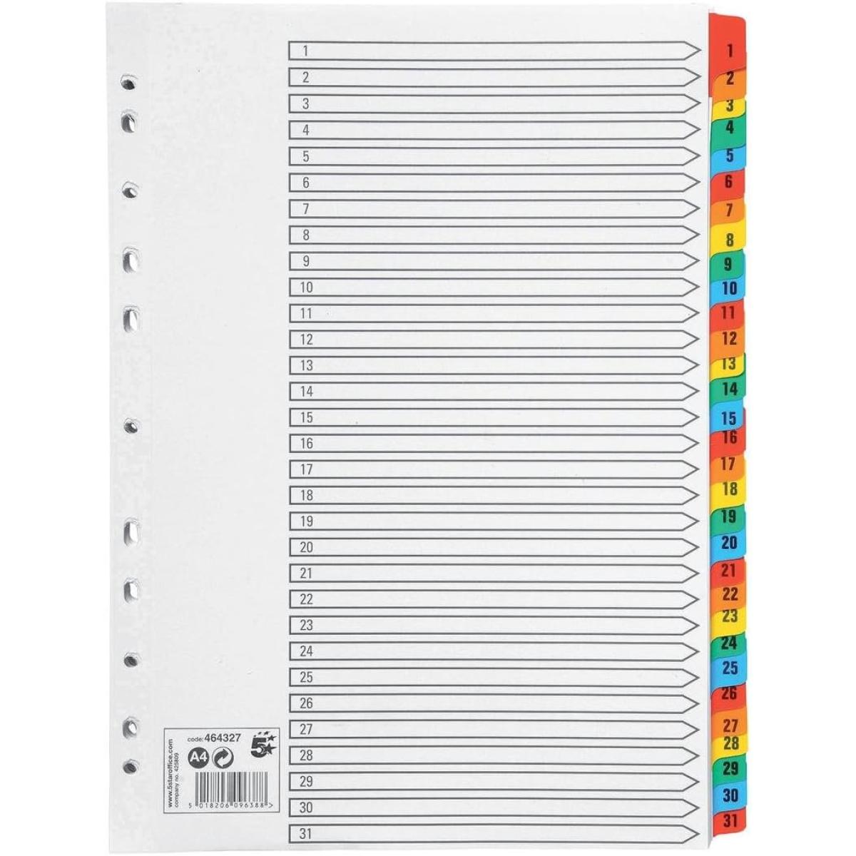 1-31 Plastic Dividers