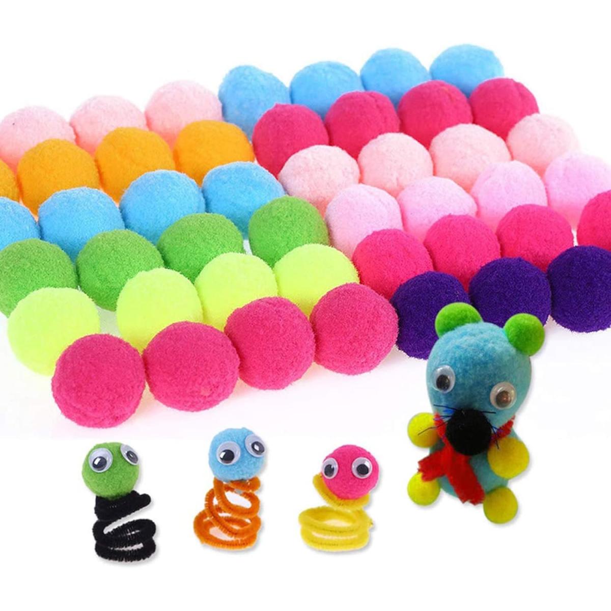 Fluffy PomPom Balls Multi colors