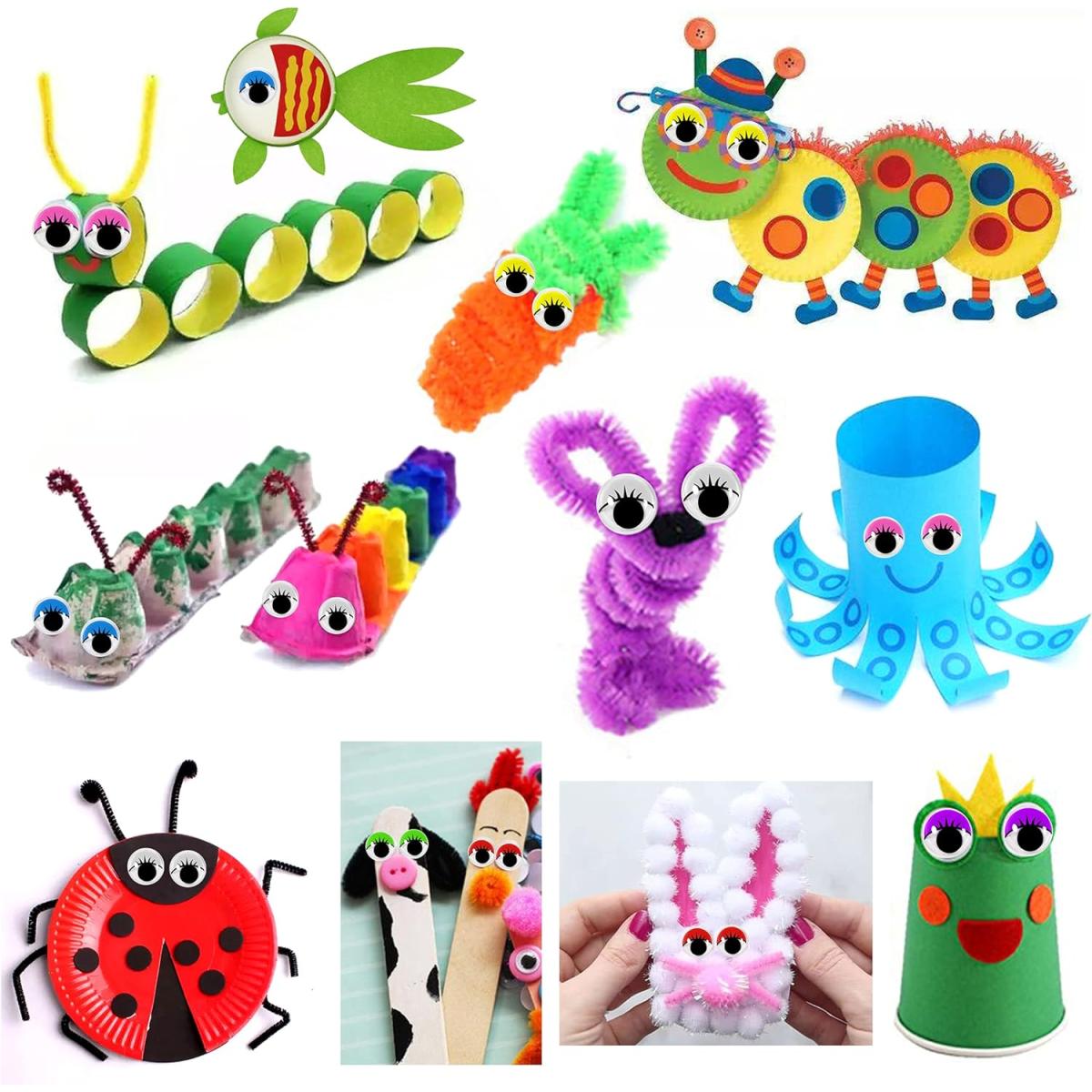 Wiggle Googly Eyes, Self Adhesive, Small Size 20 Pieces, Multi Colours