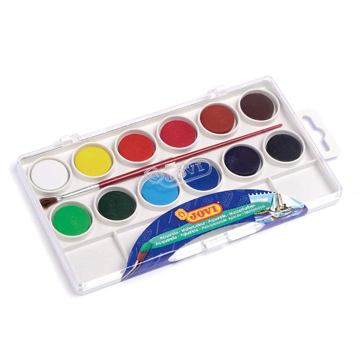 Jovi Watercolor Paint Set with Brush 12 Colors