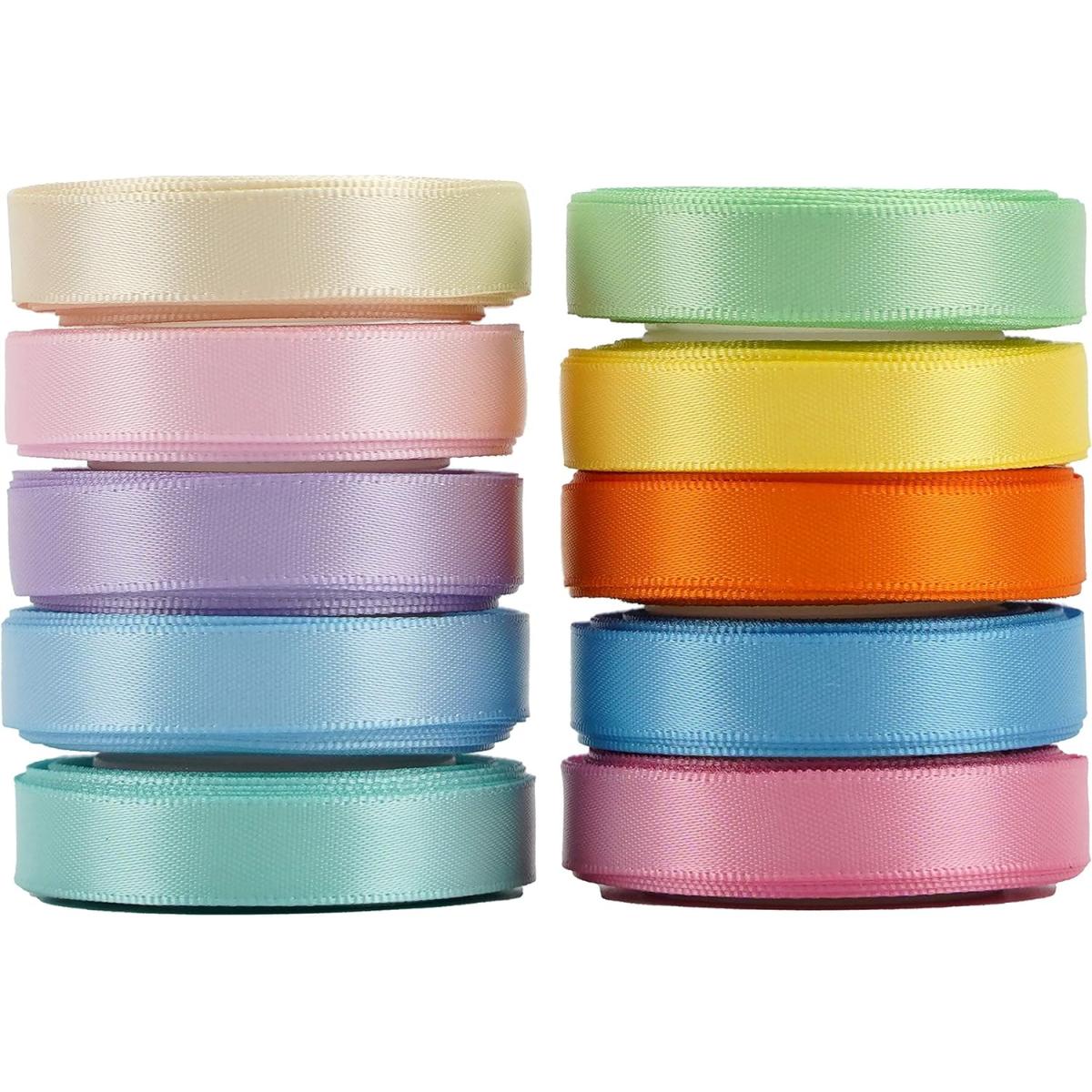 Satin Ribbon Multi Colors, 2cm 25Y for Crafts