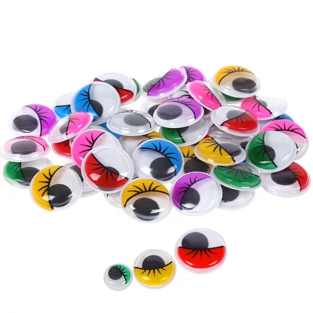 Wiggle Googly Eyes, Self Adhesive, Small Size 20 Pieces, Multi Colours