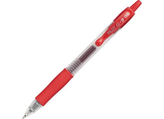 Pilot G-2 Gel Ink Rollerball pen 07 Tip, Red