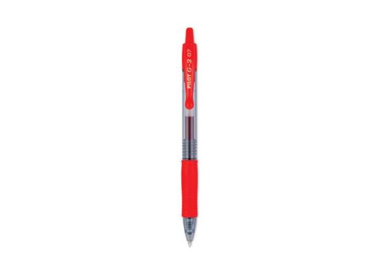 Pilot G-2 Gel Ink Rollerball pen 07 Tip, Red