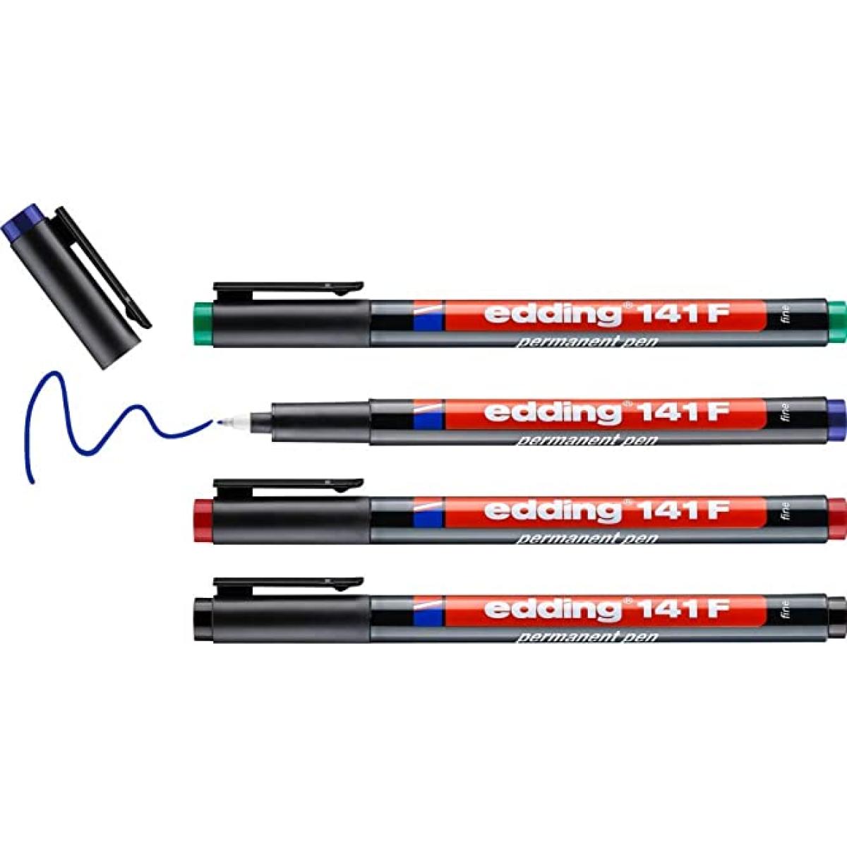 Edding 141 F/4s Permanent Pen set of 4 colors