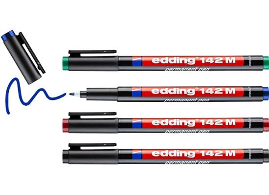 Edding 142 M/s4 Permanent Pen Set Of 4 Colors, 1 mm