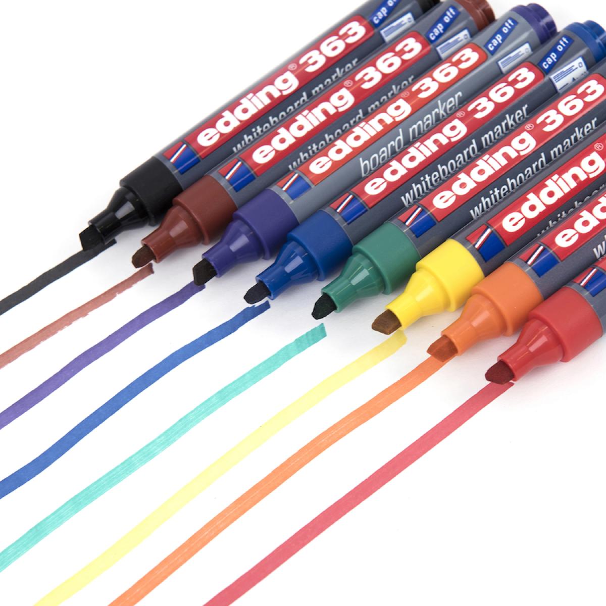 Edding 363 Whiteboard Marker Set - Multi-Colored - 8 Whiteboard Pens