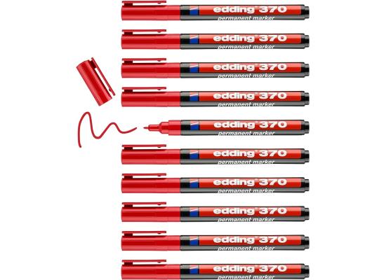 Edding 370 Permanent Marker - For Fine Marking Red