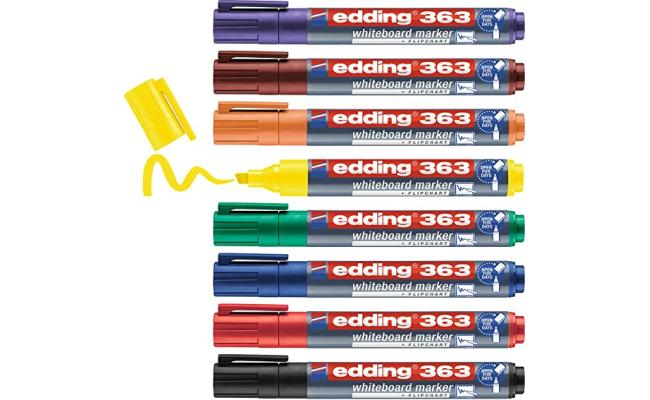 Edding 363 Whiteboard Marker Set - Multi-Colored - 8 Whiteboard Pens