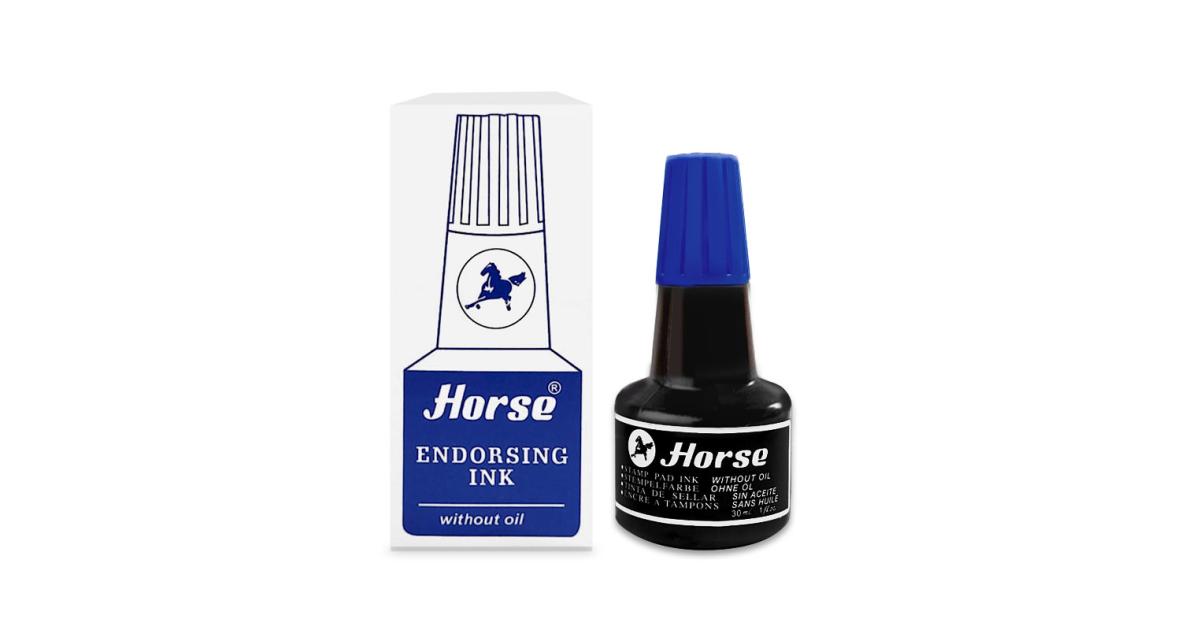 HORSE Waterproof Stamp Pad Refill Ink 30cc Blue