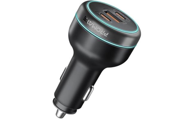 Promate POWERDRIVE-230 230W Rapid Charge Car Charger with Dual PD & QC Ports