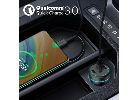 Promate POWERDRIVE-230 230W Rapid Charge Car Charger with Dual PD & QC Ports